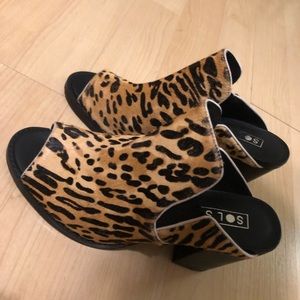 Solsas Leopard Mules